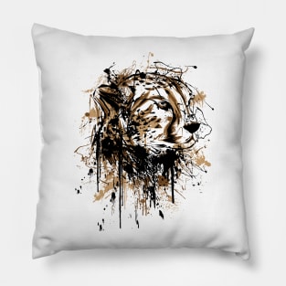 cheetah hand drawn Pillow