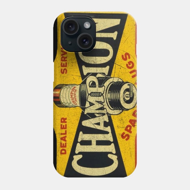 CHAMPION SPARK PLUGS VINTAGE SIGN Phone Case by KUMAWAY