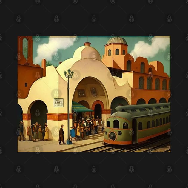 Vintage Art Deco Train Station by Walter WhatsHisFace