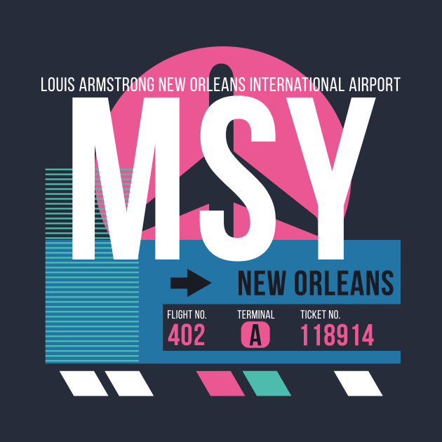 New Orleans (MSY) Airport Code Baggage Tag by SLAG_Creative