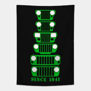 Jeep Grills Green Logo Tapestry