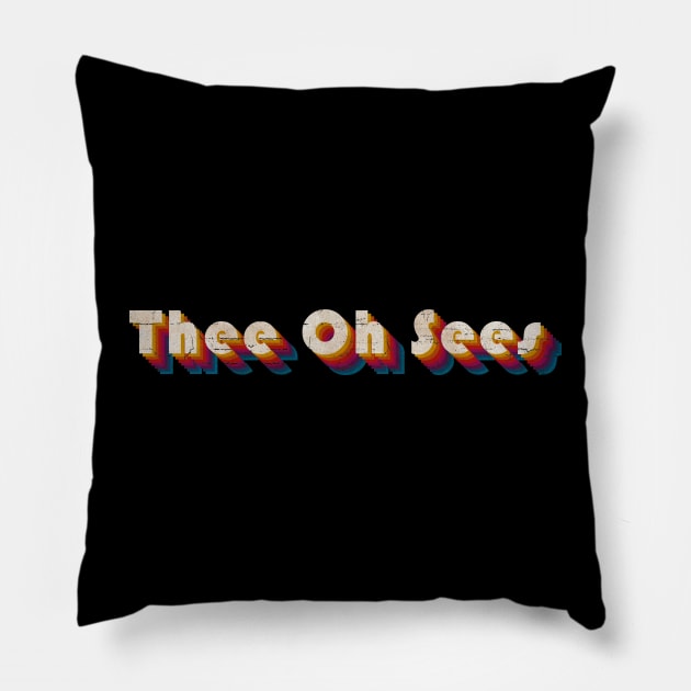 retro vintage Thee Oh Sees Pillow by TulenTelan
