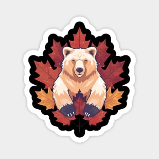 Bear with Maple leafs Canada Magnet