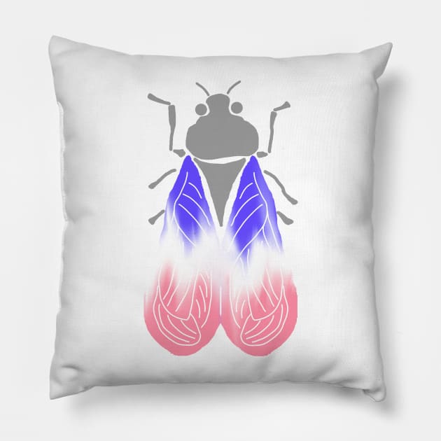 Trans-Winged Cicada Pillow by LochNestFarm