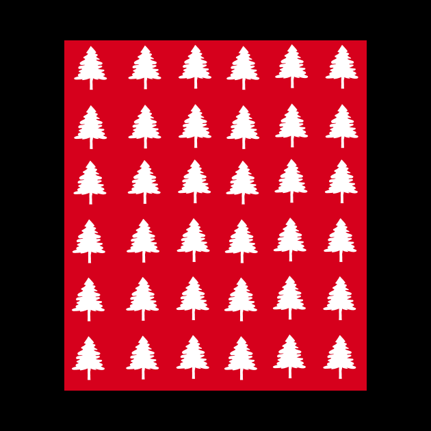 Christmas trees red regular pattern by Baobabprintstore