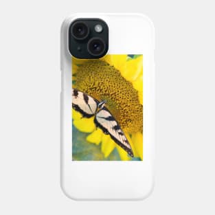 Butterfly on a sunflower Phone Case