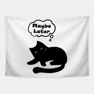 Maybe Later Cute Cat Sleep Design Tapestry