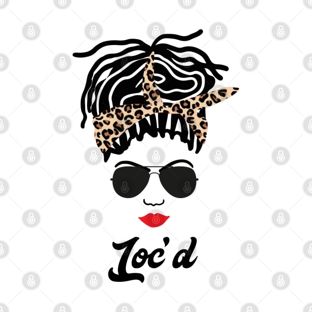 Loc'd Black Woman Leopard Print Bandana by blackartmattersshop