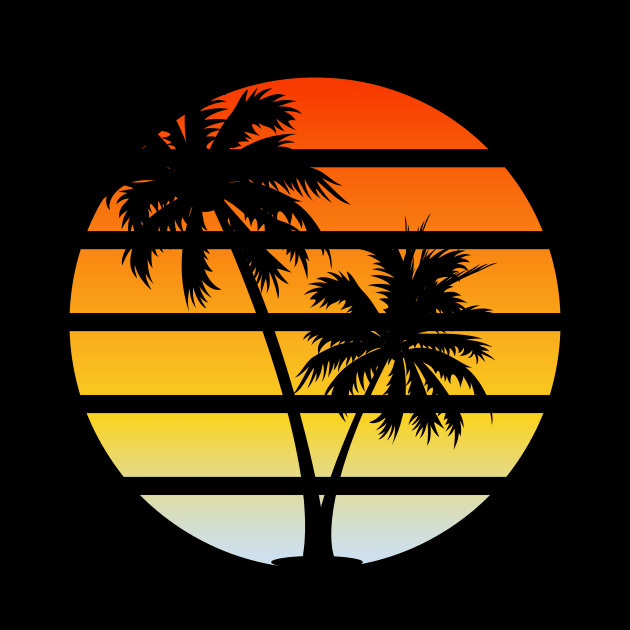 Orange sunset palm tree design by Brobocop