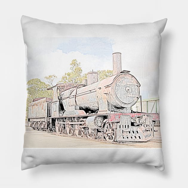 Rusting Steam Train 2 Pillow by jwwallace