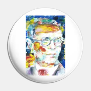 SARTRE watercolor and oil portrait Pin