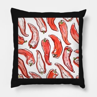 Hand drawn pattern with paprika Pillow