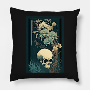 Skulls, orchids and lilies 5 Pillow