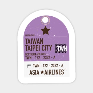 Taiwan Taipei City travel ticket Magnet