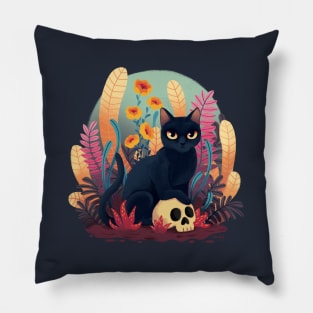 Skull kitty Pillow