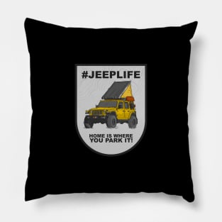 Jeep Life Jeep Wrangler Offroad 4x4 - Yellow Pillow