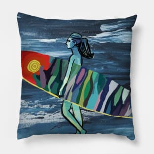 Lady surfer Pillow