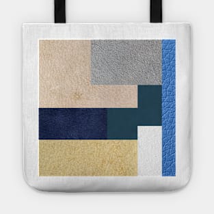 Faux leather beige and blue Tote