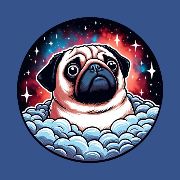 pug dog in the galaxy by Arteria6e9Vena