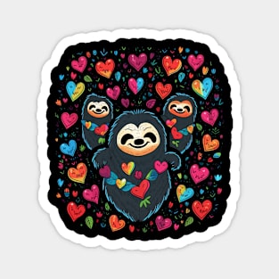 Sloth Valentine Day Magnet