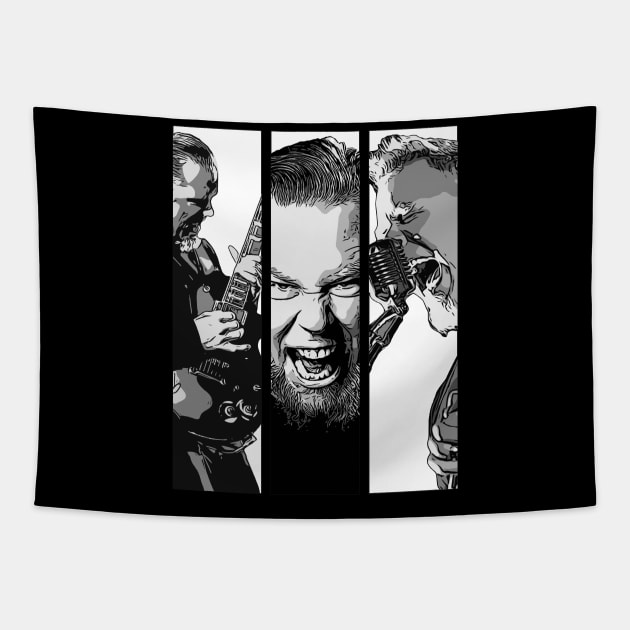 James Hetfield Guitar Tapestry by Playful Creatives