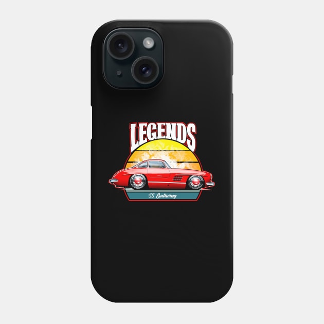 Cartooned Legends Mercedes Gullwing 300SL Phone Case by stefansautoart