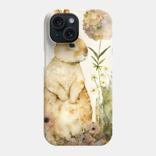 Bunny, Watercolor Woodland Rabbit Phone Case