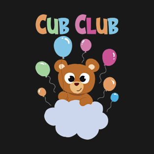 Kids Teddy Bear Cub Club Cute Baby Bear With Balloons T-Shirt