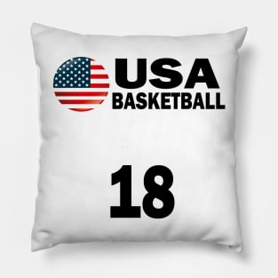 USA Basketball Number 18 T-shirt Design Pillow