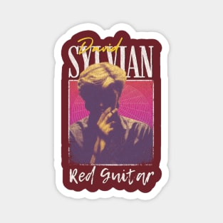 David Sylvian Vintage 1970 // Red Guitar Original Fan Design Artwork Magnet