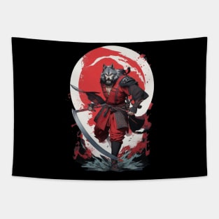 The werewolf man in samurai clothing is our signature summer shirt Tapestry