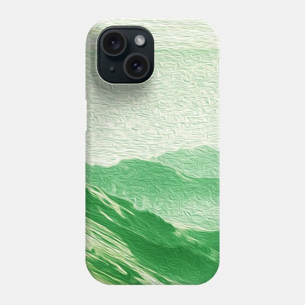 Tropical Green Mountains Oil Effects 3 Phone Case by peachesinthewild