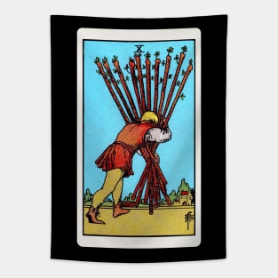 Card #31 - Ten Of Wands - Rider Waite Smith Tarot Tapestry