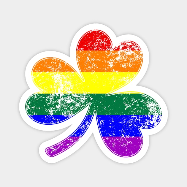 LGBTQ Shamrock Pride Flag Magnet by wheedesign