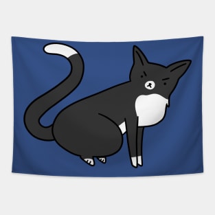 Angry Tuxedo Kitty Tapestry