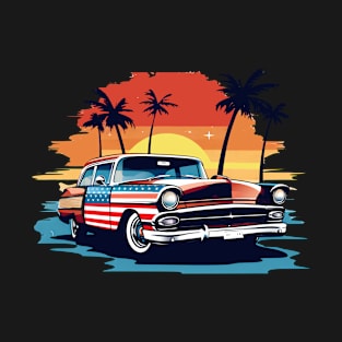 Roadtrip Shirt | Vintage Retro Sunset Flag T-Shirt