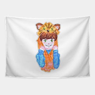 Tiger boy raww Tapestry