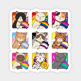 LGBTQ+ Pride Cats Magnet
