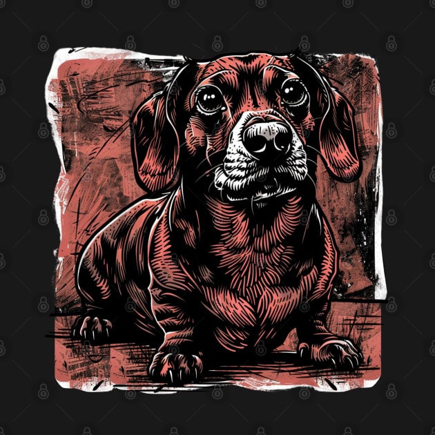 Retro Art Dachshund Dog Lover by June Sixteen