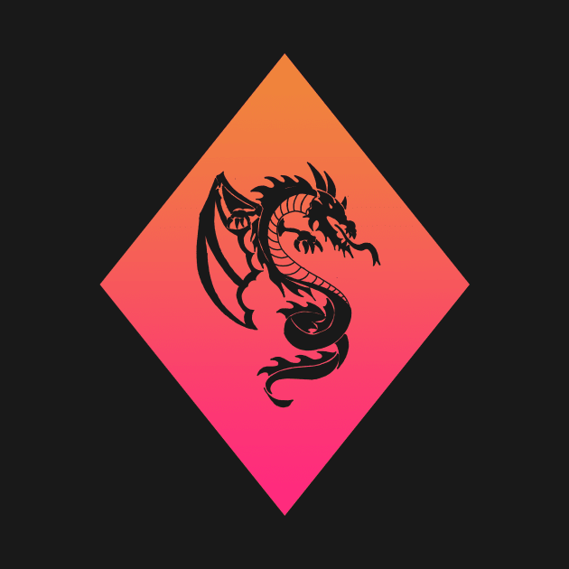 Orange and Pink Diamond Dragon by ZeichenbloQ