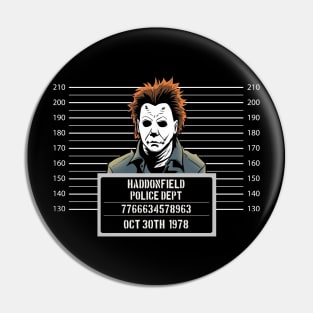 Halloween Michael Mugshot Pin