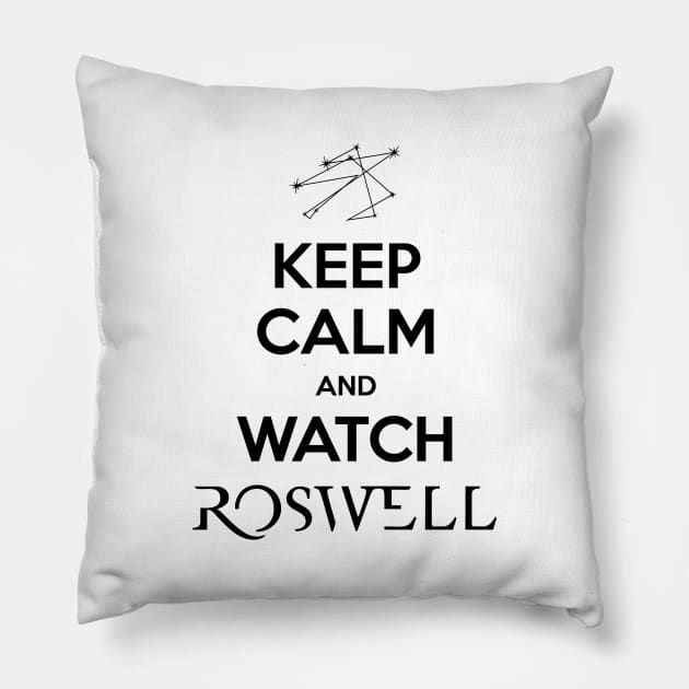 Keep Calm and Watch Roswell Pillow by BadCatDesigns