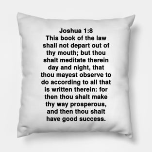 Joshua 1:8  King James Version (KJV) Bible Verse Typography Pillow