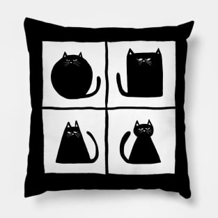 Cats in the box - B&W Pillow