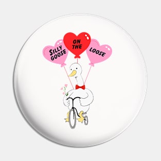 Men Silly Goose On The Loose Funny Valentines Day For Couple Pin