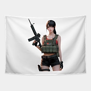 Tactical Girl Tapestry