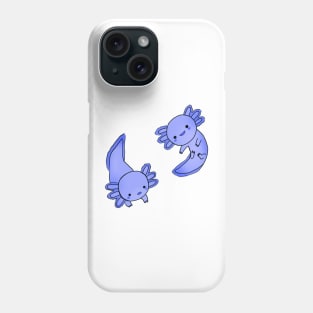 Blue cute axolotls Phone Case