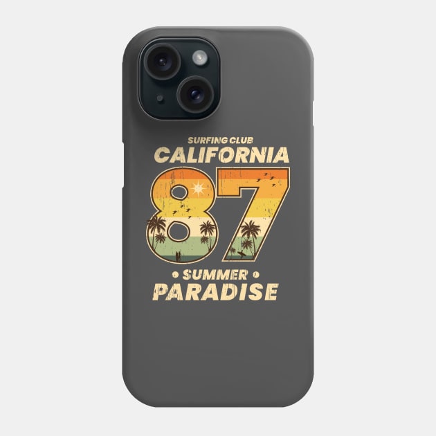 California Paradise 1987 vintage distressed Phone Case by SpaceWiz95