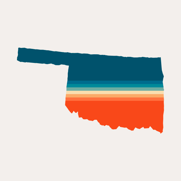 Oklahoma State Retro Map by n23tees