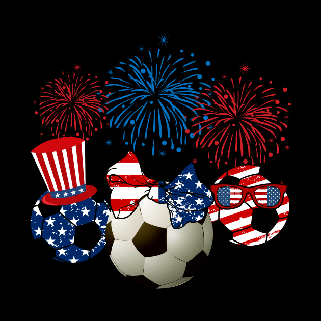 Soccer American Flag Fireworks by Flavie Kertzmann